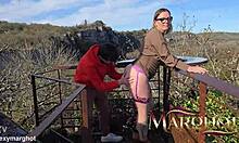 Taboo stepmom caught playing in the forest risky outdoor