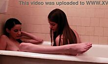 lesbian teens kiss in bath