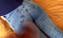 my husbands best friend cums on my ass with his jeans on after a mutual handjob