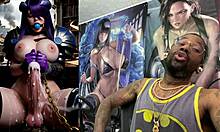 big breast transgender gets jerked off
