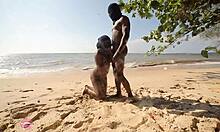 ebony thot requested dick by twerking and doing exercices naked on the beach- part 4