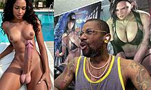 big breast transgender gets jerked off