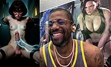 big breast transgender gets jerked off