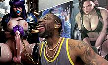 big breast transgender gets jerked off