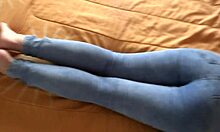 my husbands best friend cums on my ass with his jeans on after a mutual handjob