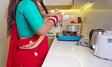 after suhagrat newly married pinki bhabhi stripping saree in bathroom she fucked hard and got cum in pussy with hindi audio