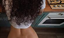 stepmom resists but gets fucked in kitchen
