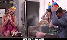 usedteen 18+s4k two freeuse teen 18+ step daughters used by step dad during birthday