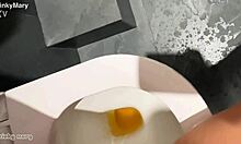 forbidden gym bathroom ritual with yellow piss and climax