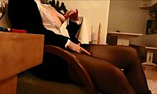 Boss teacher wanks and teaches him to cum