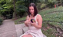 Horny teen fucks stranger in park