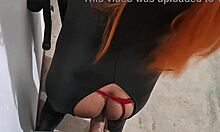 Bubble ass trans black widow anal fucking herself during secret mission