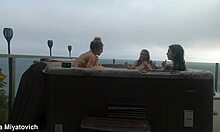 Babes having fun in hot tub