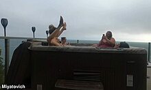 Babes having fun in hot tub