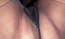 masturbating in black tights my pussy got so wet it soaked right through my tights fpov