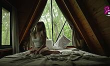 Intimate anal sex in a cabin with petite blonde