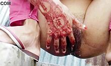 Village girl fingers herself in bathroom