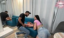 locked out and horny seducing my mature neighbor with my new sex toy