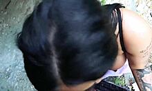 Latina milf slut rides cock outdoors on military grounds
