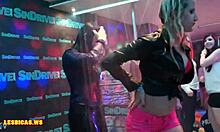 hot blonde goes wild at night club party