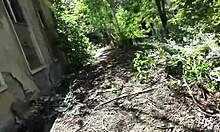 Latina milf slut rides cock outdoors on military grounds