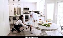 Lucky guy eager to taste the treat between pretty asian teen 18+s legs - thinasian