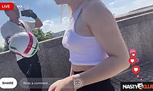 Blonde Lilly Blossom Enjoys Outdoor Bike Adventure