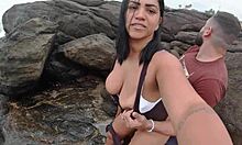 Mattos couple fucks outdoors on beach