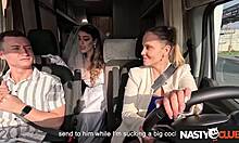 Runaway bride marica chanelle cheats with rv couple outdoors