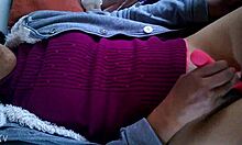 Lesbian amateur watches porn and masturbates