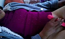 Lesbian amateur watches porn and masturbates