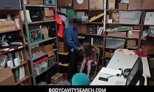 Alina west, teen 18+ pornstar, offers deepthroat and blowjob to avoid prison in body cavity search. 😈🔍