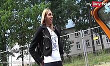 Blonde Mila-Hase Sucks Stranger's Cock In Car