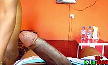 i love handling this big black cock, licking and sucking it with my friend