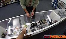 Hot gay pawnshop encounter with steamy anal action