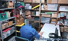 The teen thief got caught throating the cop's cock