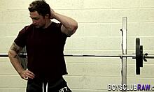 gay amateur rims stud's ass before rough bareback fuck