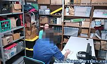 The teen thief got caught throating the cop's cock