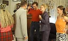 Fucking boyfriend's stepdad in hot threesome with blowjob 😈