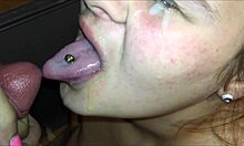 huge tits milf sucks hard dick and gets a thick facial covering her in hot cum