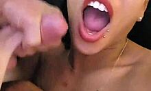 got caught peeing on balcony, now master cums in my mouth!