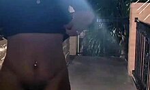 got caught peeing on balcony, now master cums in my mouth!