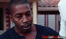 A busty woman enjoys a casual conversation