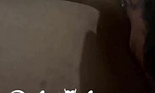 I smell my girlfriend's pussy before licking her natural tits.