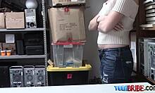 Starr engages in rough foreplay with the guard before getting screwed.