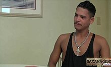 Three way action unfolds with Cleber, Felipe, Escorpião, and Maicon Picasso in a steamy group encounter.