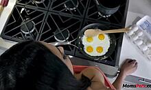 Eggs And Stepmom's Tits For Breakfast