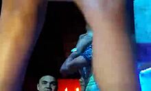 gostosona crossdresses nude in see-through at open bar