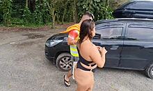 The car washer got paid and I drank all her hot milk, leo fernandezxxx with paty bumbum.