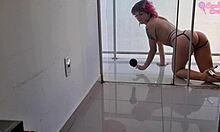 that latina teen on the balcony cumming on a big black dick while neighbors watch